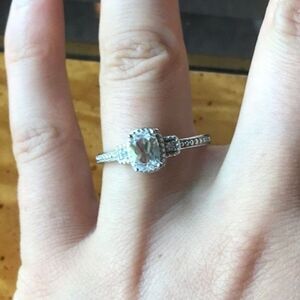 Natural White Topaz White Sapphire Sterling Silver Ring Size 10